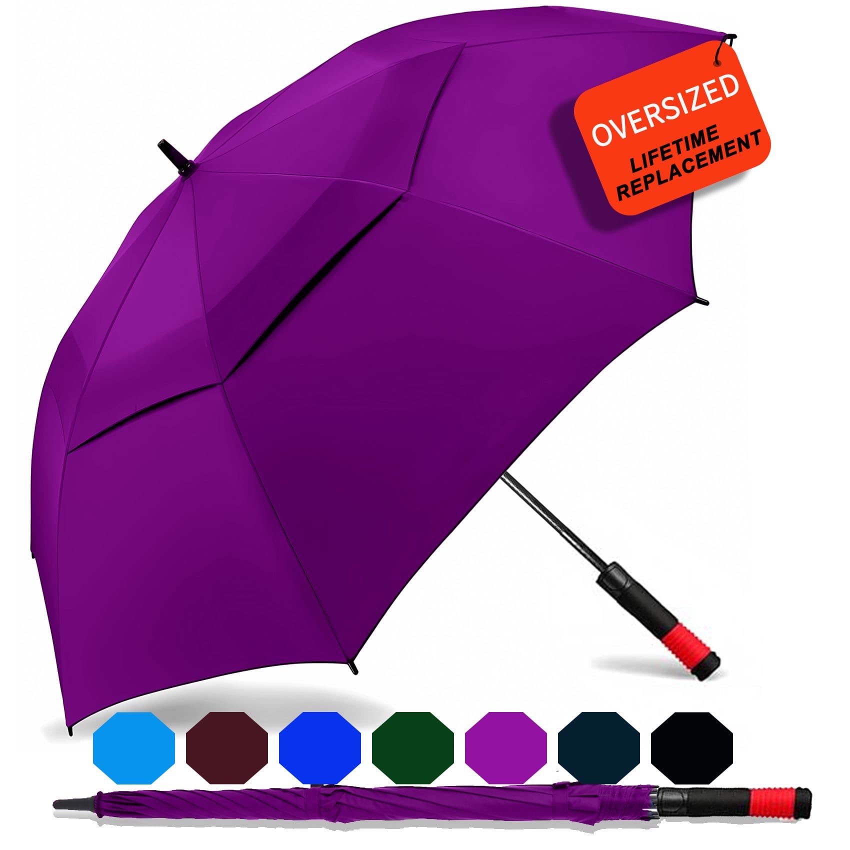 SIEPASA Golf Umbrella Large 62/68/72 Inch Automatic Open Golf Umbrella Extra Large Oversize Double Canopy Vented Umbrella Windproof Waterproof for Men and Women.