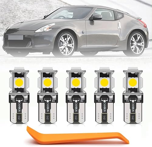 Juego de 6 bombillas de luces LED interiores para Nissan 370Z 2009 2010 2011 2012 2013 2014 2015 2016 2017 Map Trunk Cargo luces de matrícula