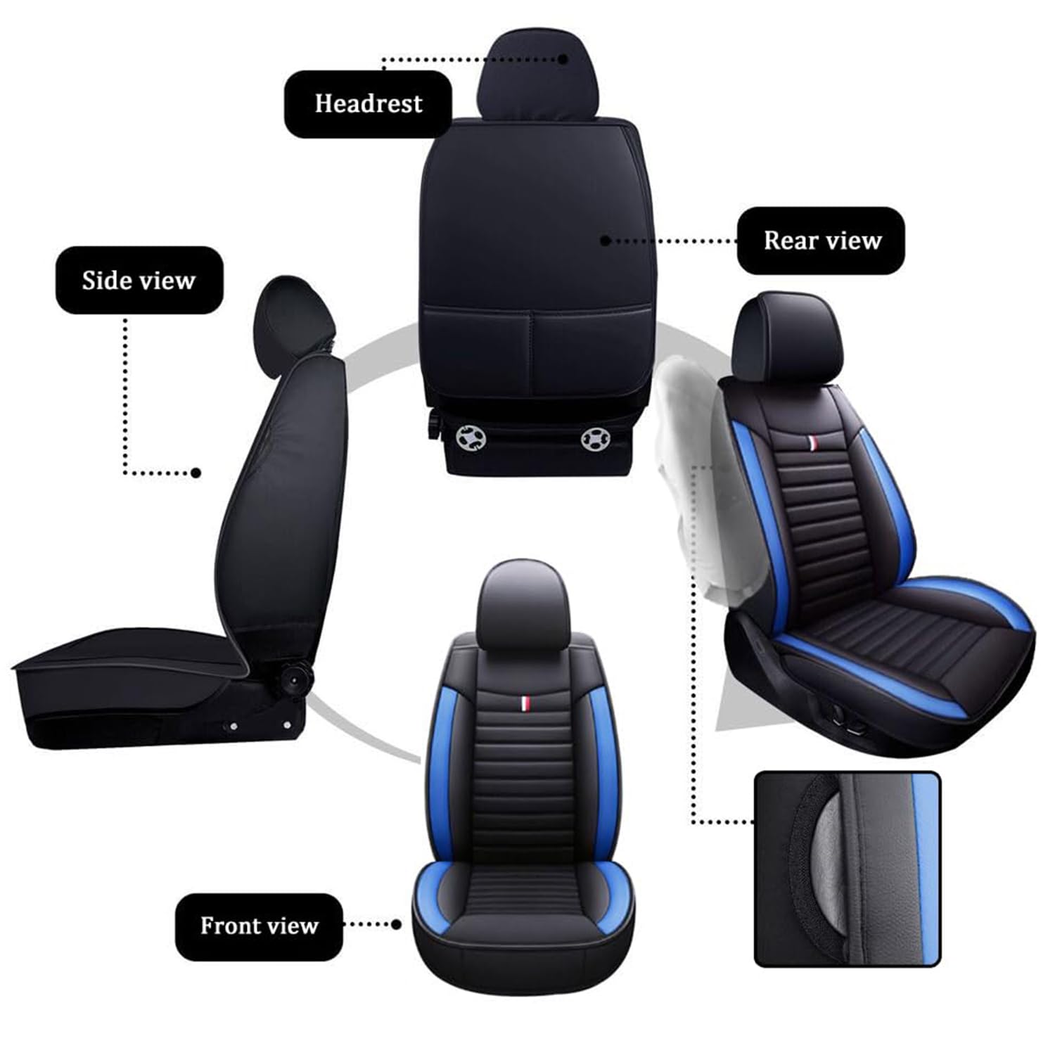 2 Stück Autositzbezüge für Toyota GR Yaris 2020-2023 2024 2025 2026, Stoff Autositzbezüge Komplettset Set, Atmungsaktiv Autositzschoner,C