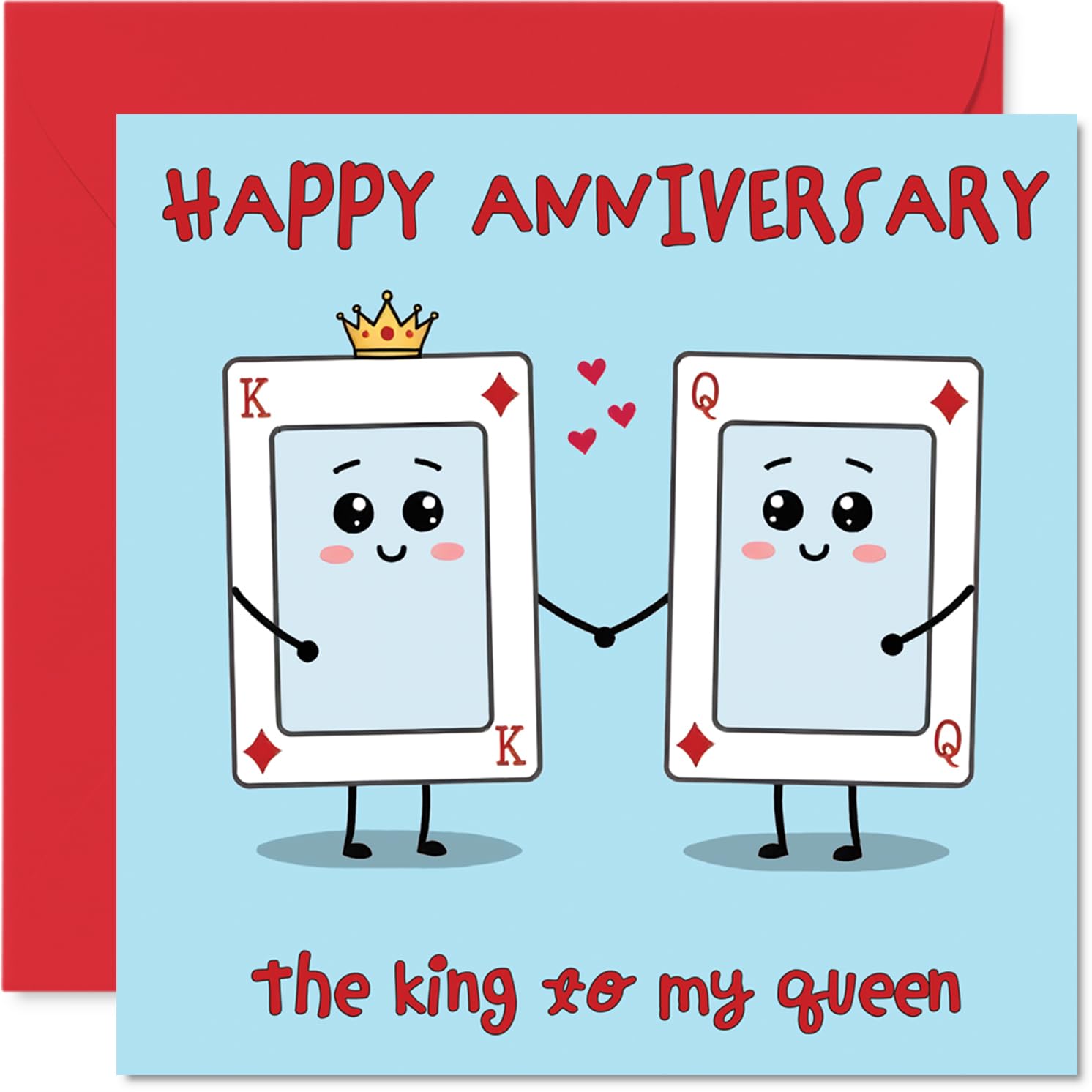 Funny Anniversary Card - King to My Queen - Cheeky Happy Anniversary Card for, 145mm Joke Humour Anniversaries Greeting Cards