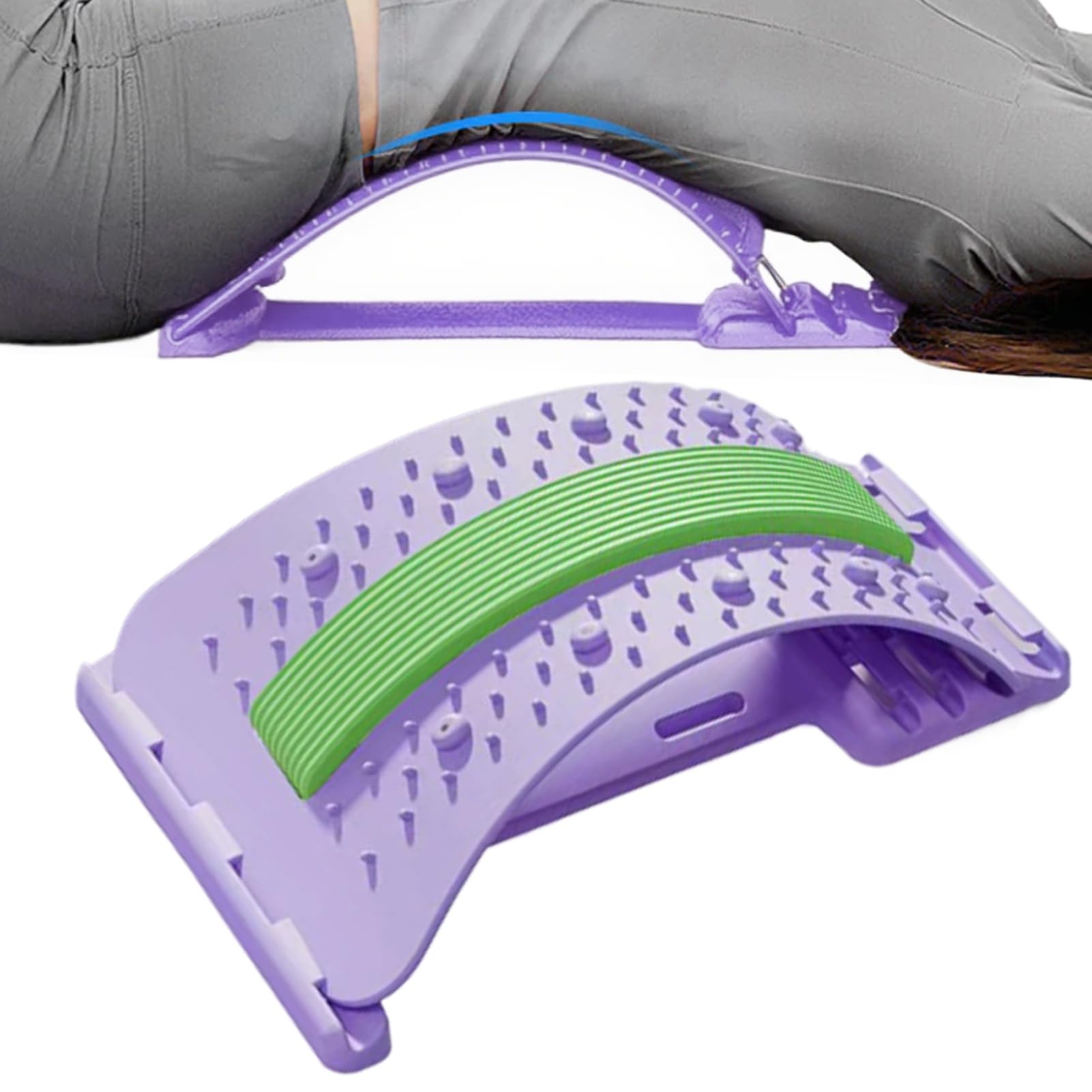 Rückendehner, 3-stufig verstellbar, Massagegerät für den unteren Rücken, rutschfestes Massagegerät für Muskelentspannung, Workout, Körpererholung, Übung, Frauen, Sportler, Schlafen