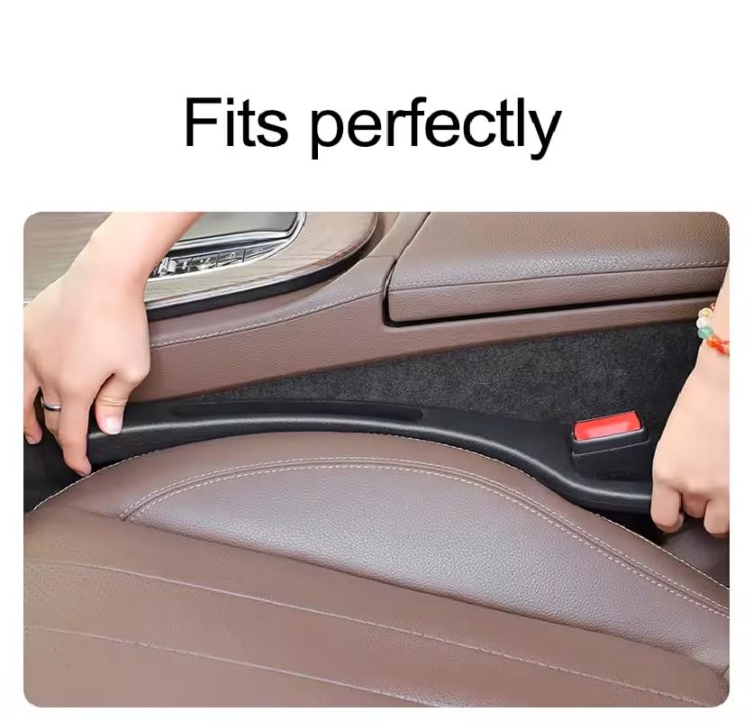 Image of AutoBizarre 2 in 1 Car Gap Cushion Center Console Gap Filler Seat Pad Seat Side Cushion Organizer with Mobile Holder - Set of 2 pcs