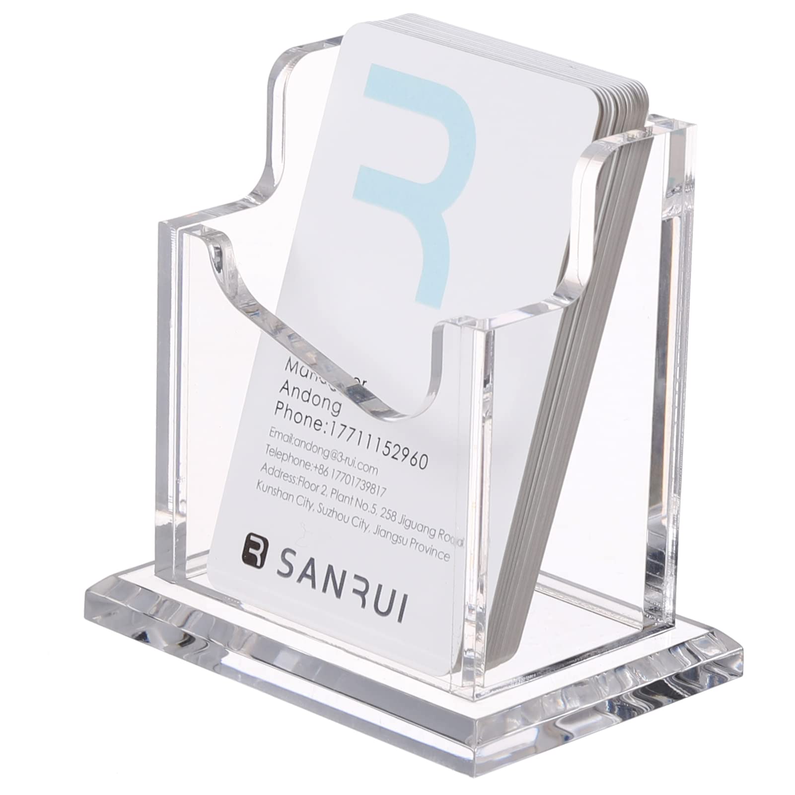 Amazon.com : YUXUN Business Card Holder for Desk Display Vertical, Clear  Acrylic Cards Stand Case for Women and Men- Organize 50 Cards- 1 Pack(1  Cell V), 1 slot V : Office Products
