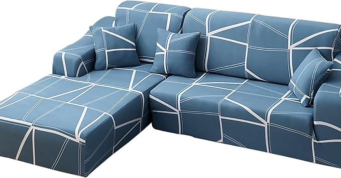 Sofa Covers for L Shaped Sectional, High Stretch Couch Cover Non-Slip Washable Sofa Slipcover with Elastic Straps for 1 2 3 4 Seater Sofa3 Seater/190-230cm75-91inch, B