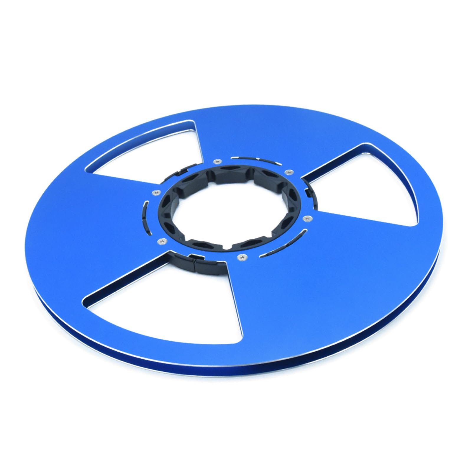 Laikoutd Blue Aluminum 10Inch 3 Holes Tape Reel Smooth Empty Take Up Reel Enhances Auditory And Long Use Tape Spool