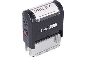 DUE by DATE - ExcelMark Self-Inking Rubber Stamp, Perfect Reminder and Organizer