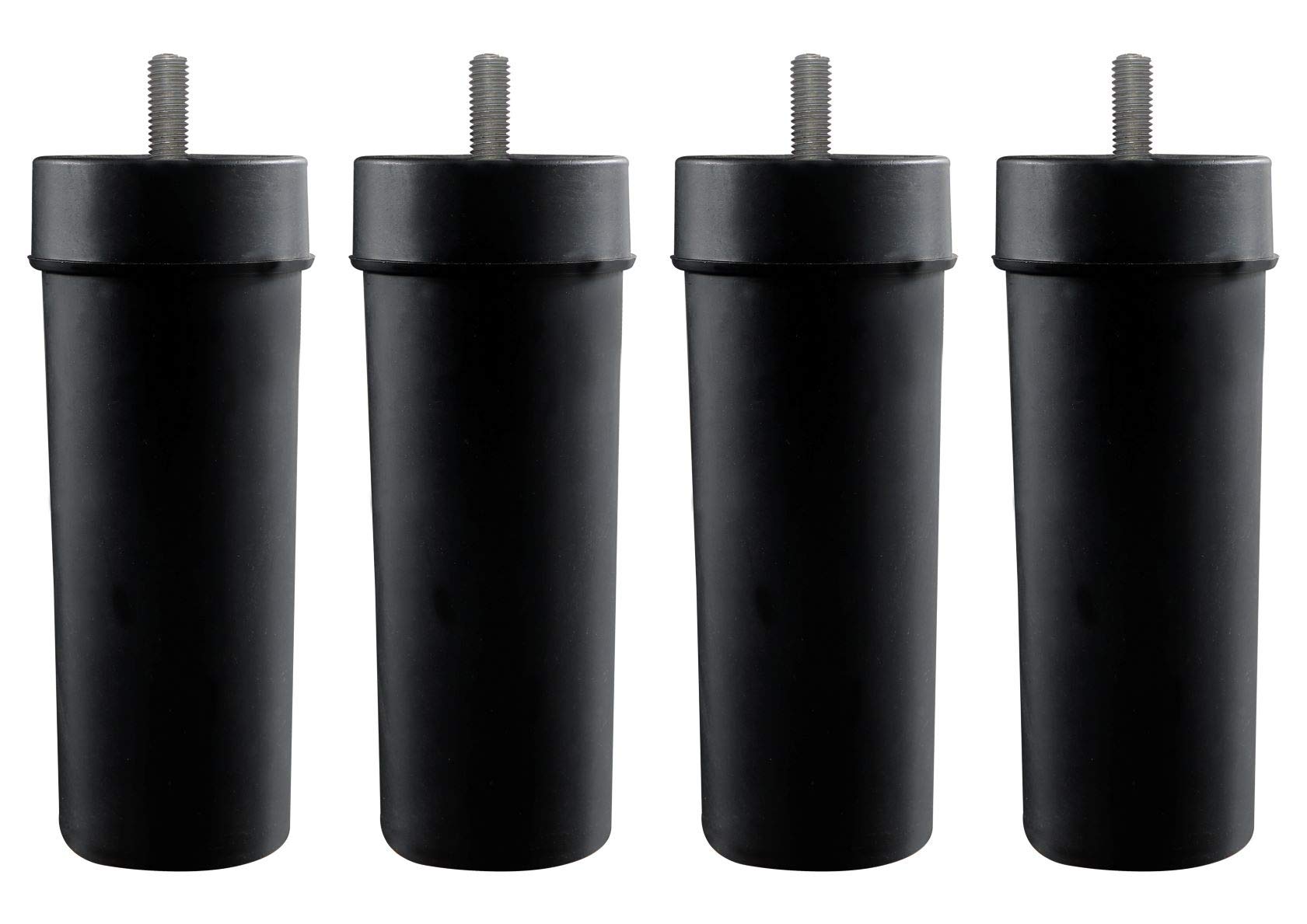 Pieds De Lit Cylindriques Margot - Lot De 4 En Bois Chêne Grisé, Hauteur 20cm
