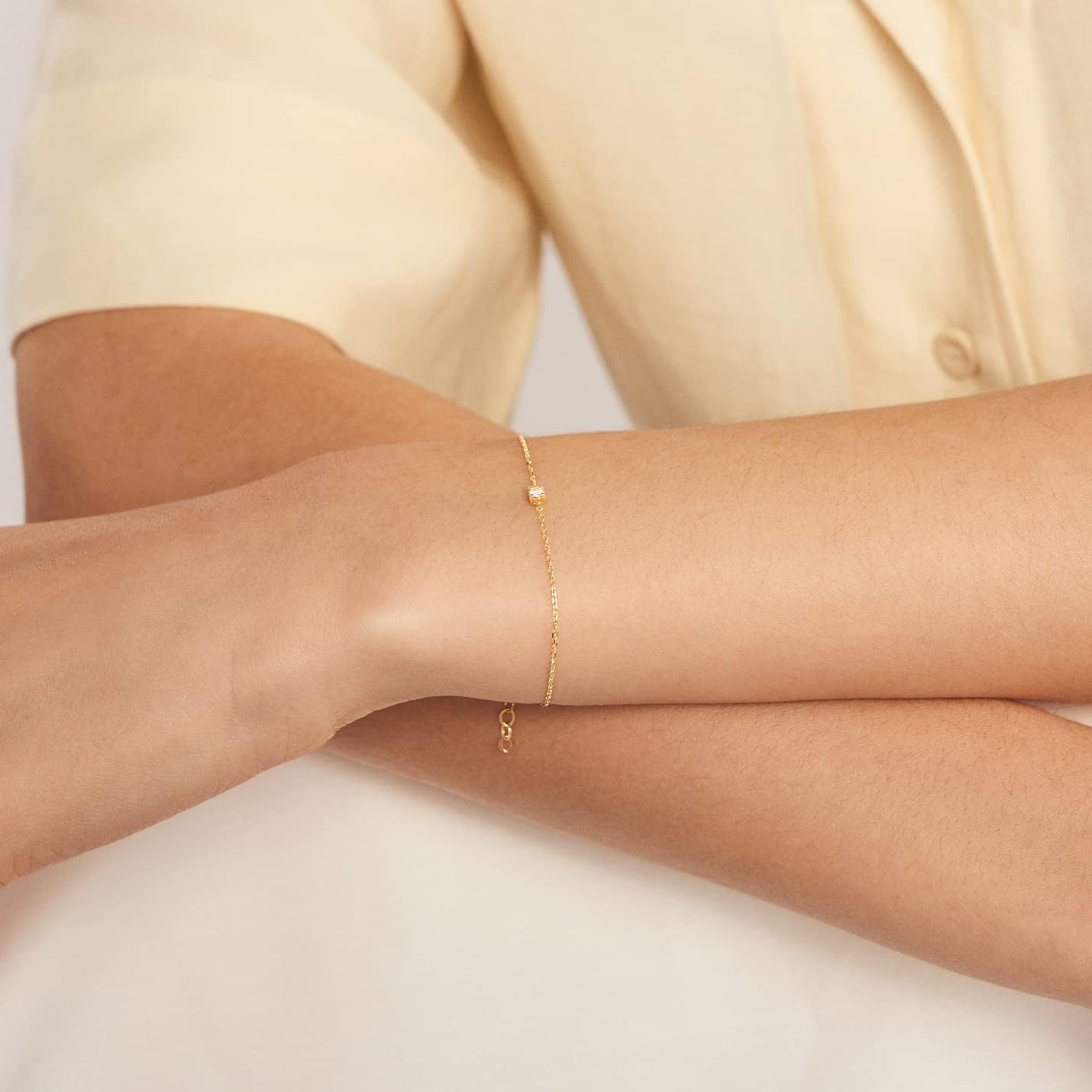 Gelin Diamond Solitaire Bracelets 10K or 14K Solid Gold