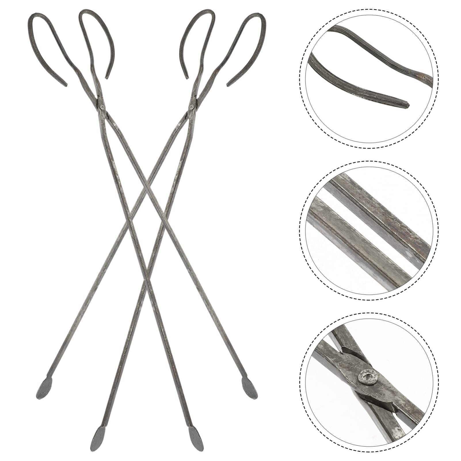 BESTonZON 2pezzi Pinze Per Barbecue Manico Lungo Pinze Per Legna Da Ardere Riutilizzabile Per Rifiuti in Metallo Per Carbone Durevoli e Robuste Adatte Per Barbecue All Aperto Campeggio e Uso