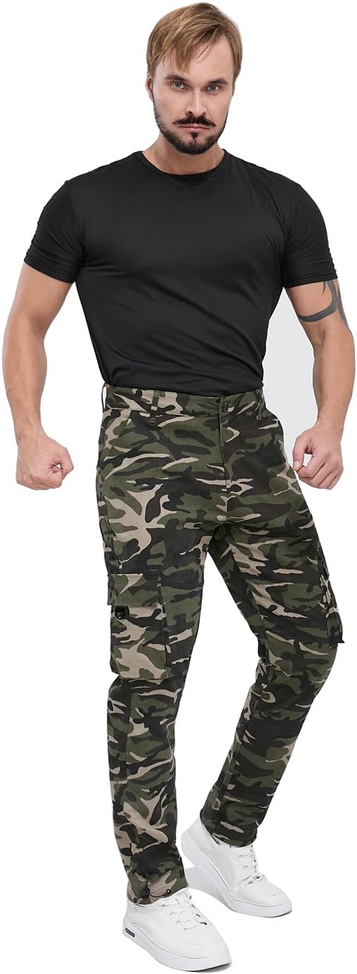 ALLELMS Mens Cargo Pants Classic Fit Stretch Lightweight Casual Pants for Men - Image 6