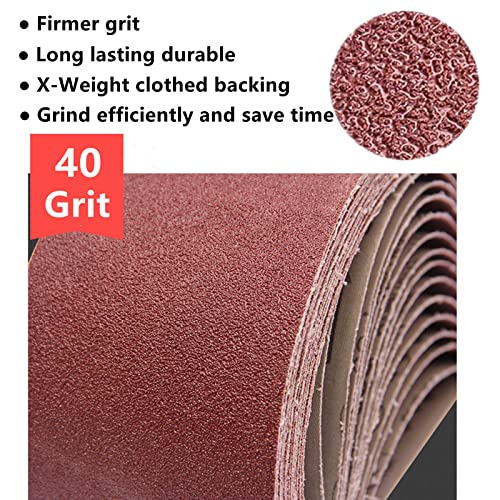 Potuinom 3 X 21 Inch Sanding Belts 40 Grits - 6 Pack 3 X 21'' Belt Sander Sanding Belts Best Aluminum Oxide Sanding Belt For Sanding Wood,Metal And Paint #TOP2