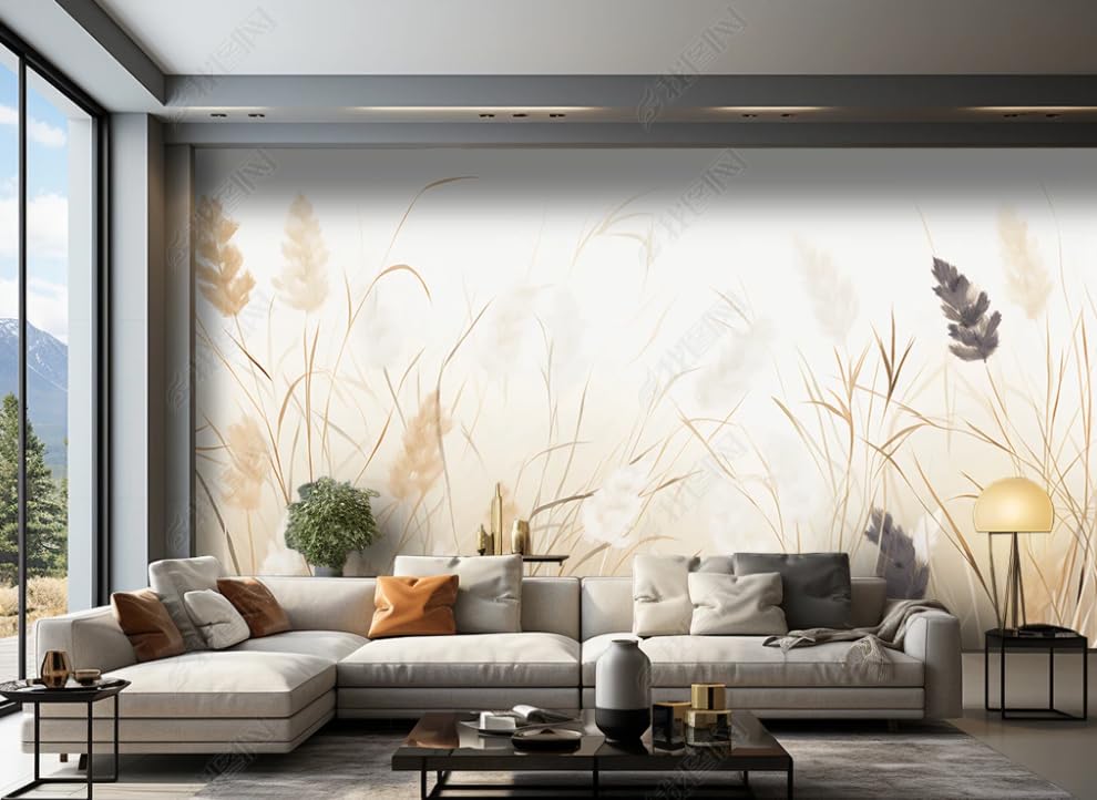 Papier peint intissé roseau de qualité supérieure - Poster géant mural pour salon élégant