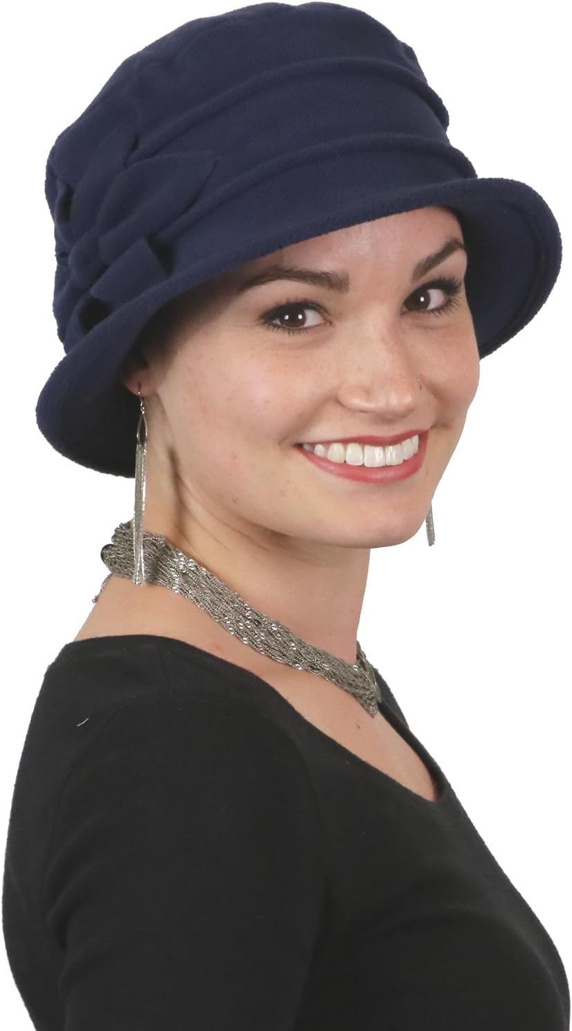 Fleece Flower Cloche Hat for Women Cancer Headwear Chemo Ladies Head Coverings