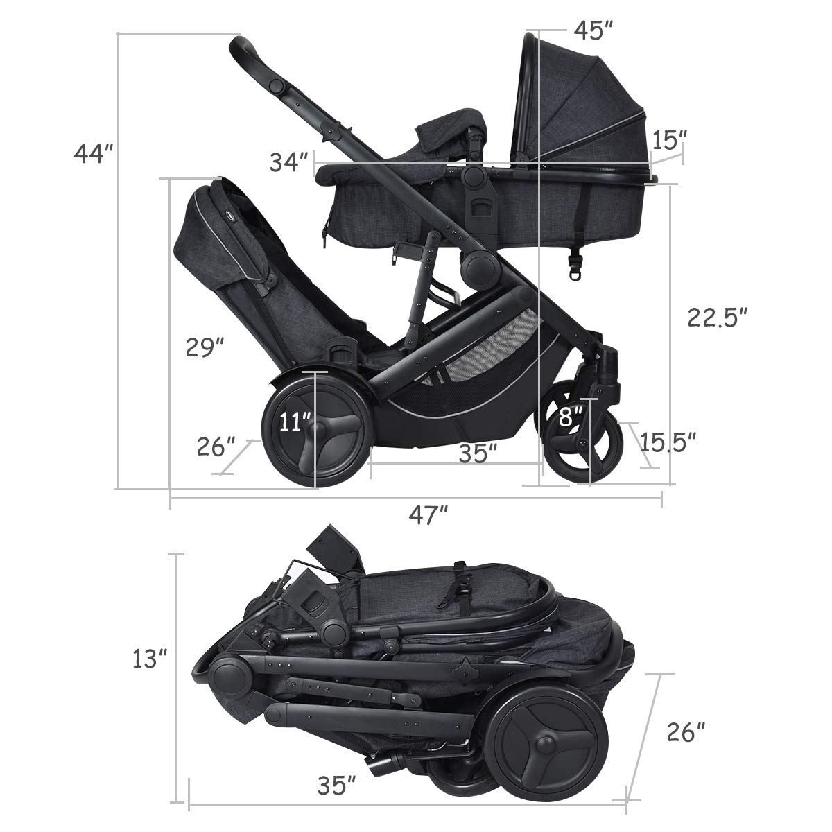 infans double stroller
