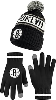 Ultra Game Men's NBA Official Super Soft Winter Beanie Hat with Extra Warm Touch Screen Gloves