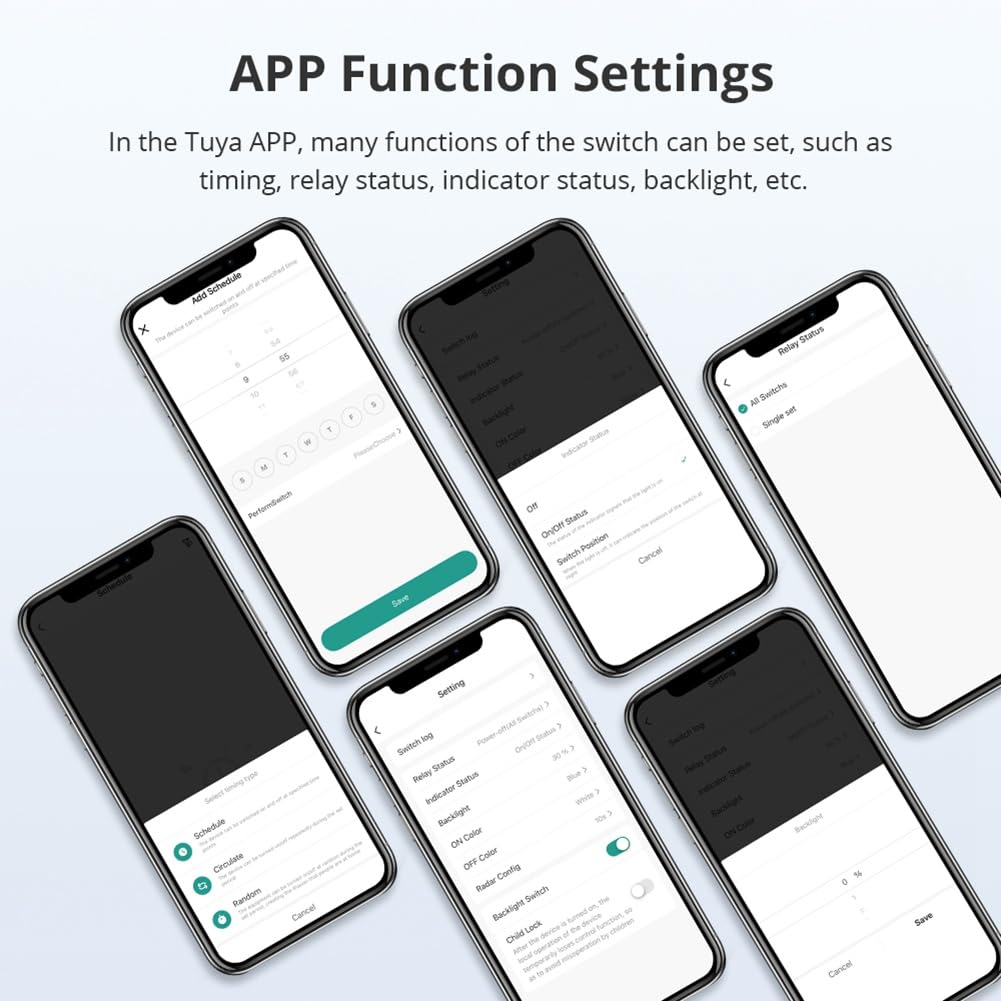 Interrupteur Zigbee DIY avec Nom, Panneau Tactile Noir, Compatible avec L'Application Tuya Smart Life