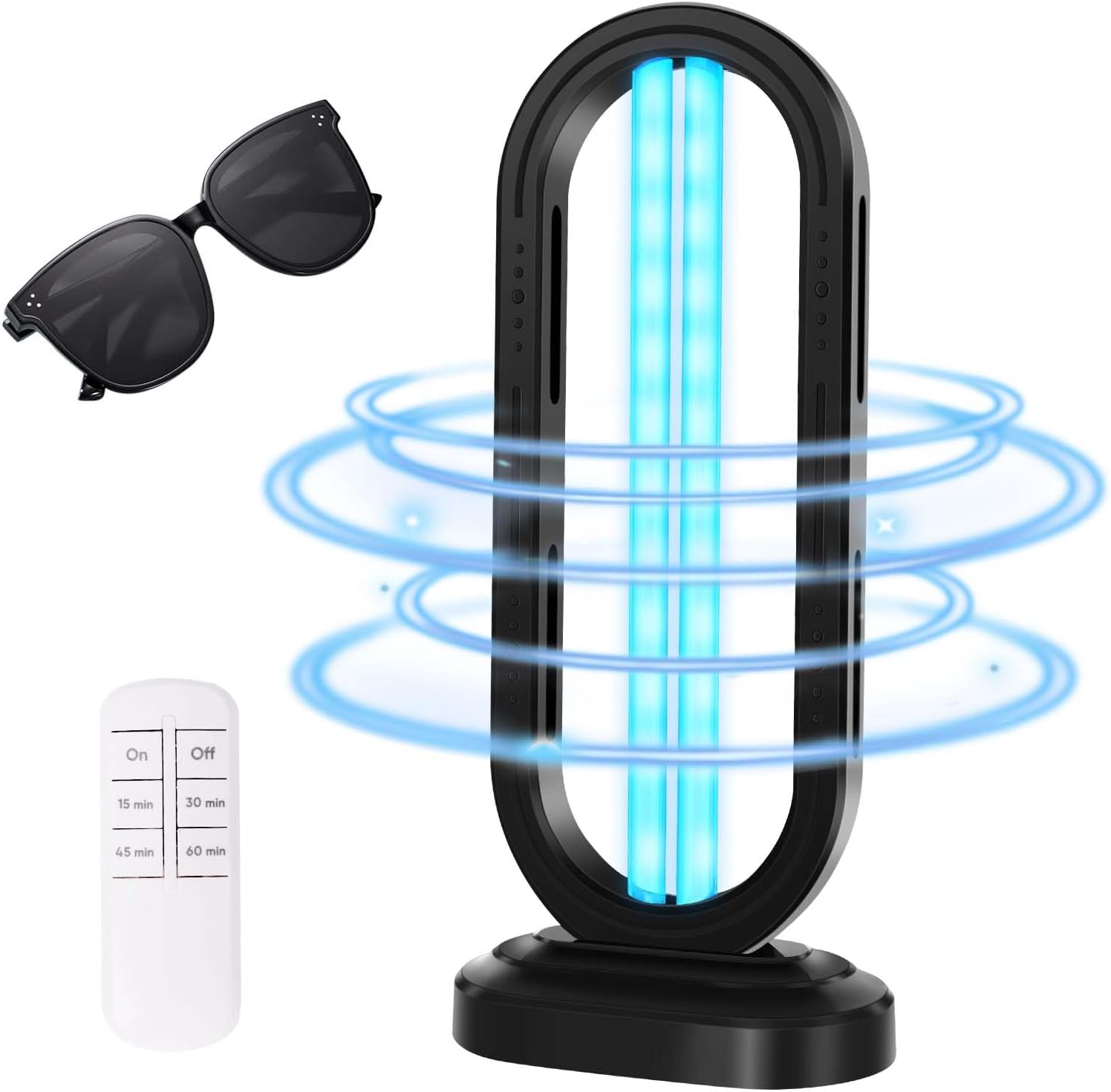 Feefir UV Light Sanitizer,UVC Home Disinfection Device 4-Speed Timing and Remote Control,UVO Light,UV Lamp for Whole Room