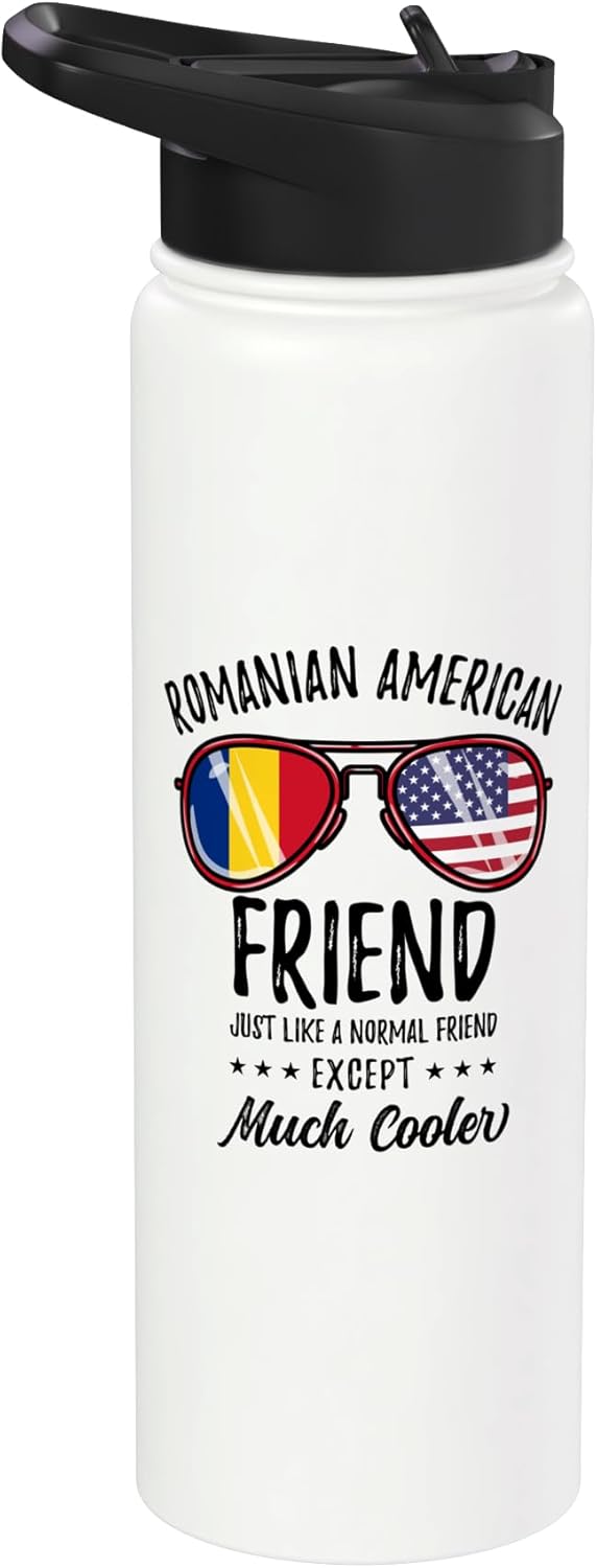 Romanian American Friend Romanian Heritage Stainless Steel Insulated Water Bottle
