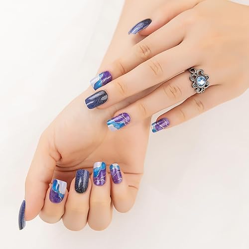 Miniatura 3 de Tiras de uñas de gel semicuradas, calcomanías de esmalte de uñas de gel, kits de envolturas de uñas completas para bricolaje en casa, funciona con