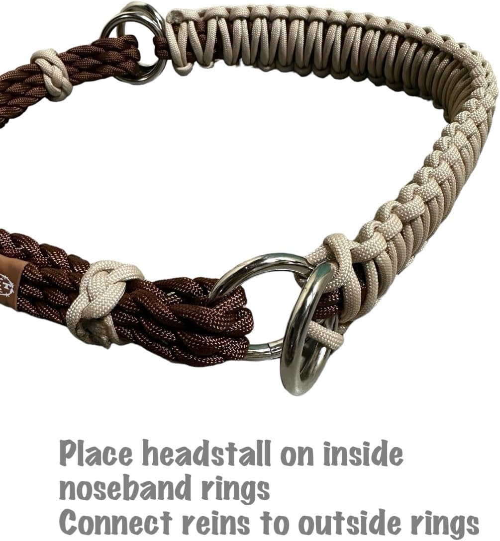 Desert sand side pull hackamore attachment bitless bridle, horse tack