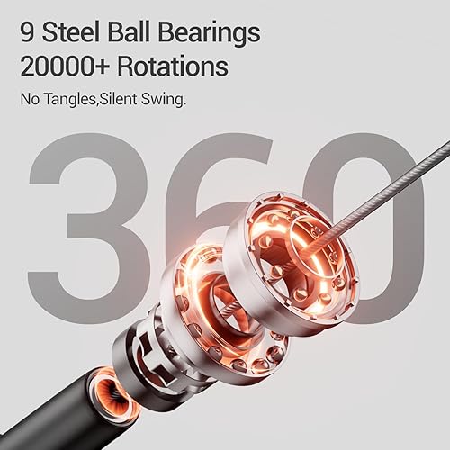 Miniatura 2 de Cuerda de saltar, cable de cuerda de salto de velocidad rápida sin enredos con rodamientos de bolas para mujeres, hombres y niños, cuerda de saltar