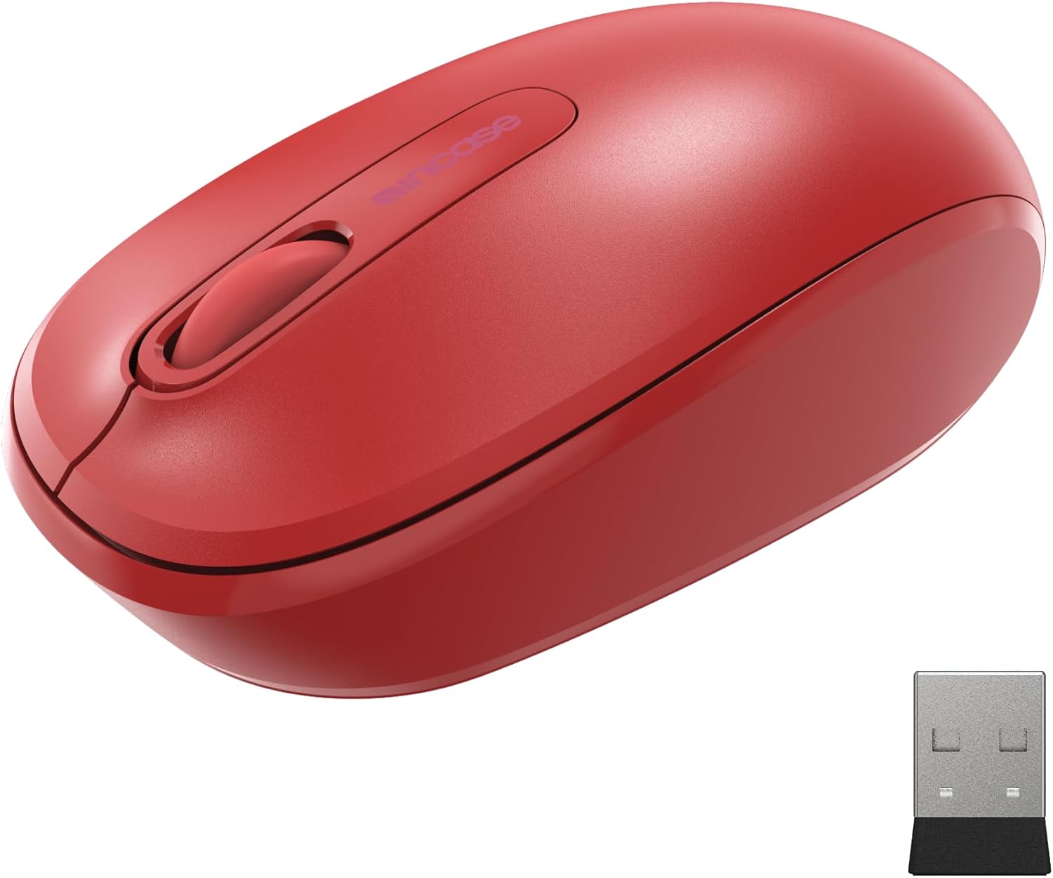 Incase Wireless Mobile Mouse 1850 in Flame Red with its USB nano transceiver