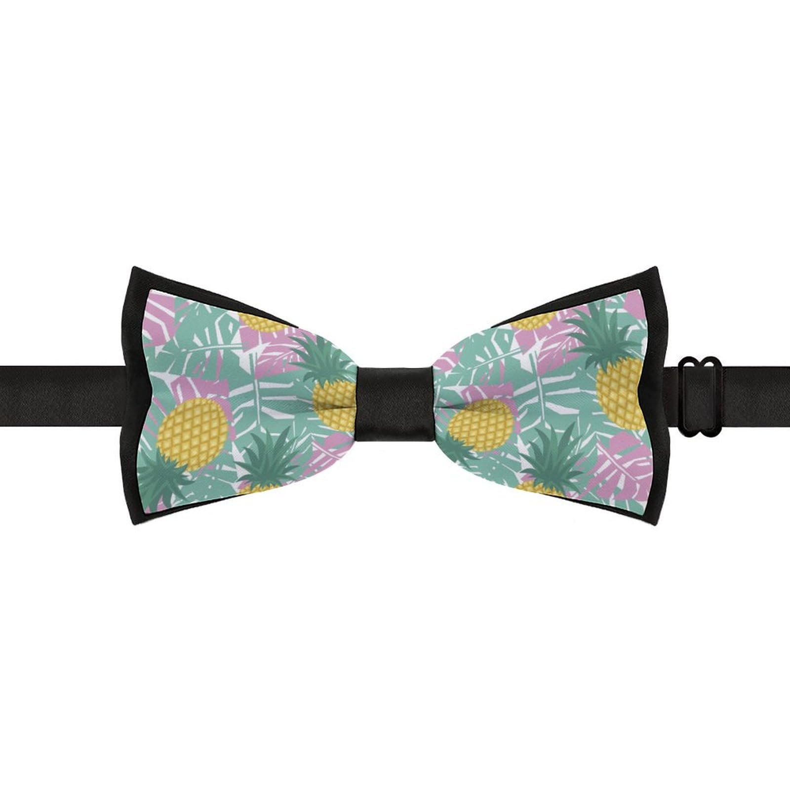 GoasNei Tropical Fruit of Pineapple Pattern Bow Tie for Men Adjustable Necktie Funny Tie Neck Ties for Weddings Party