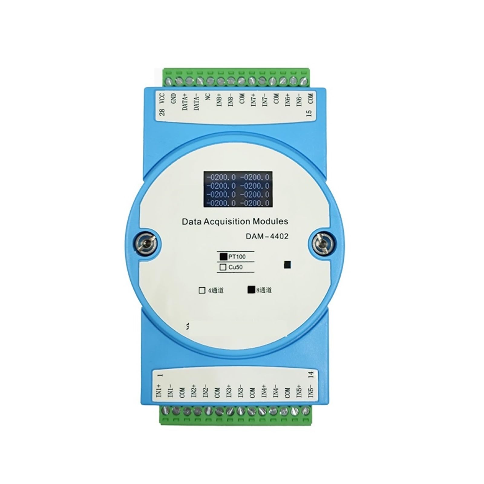 4-channel/8-channel PT100 platinum thermal resistor RTD input temperature acquisition module transmitter to RS485 DAM4402(4-channel)