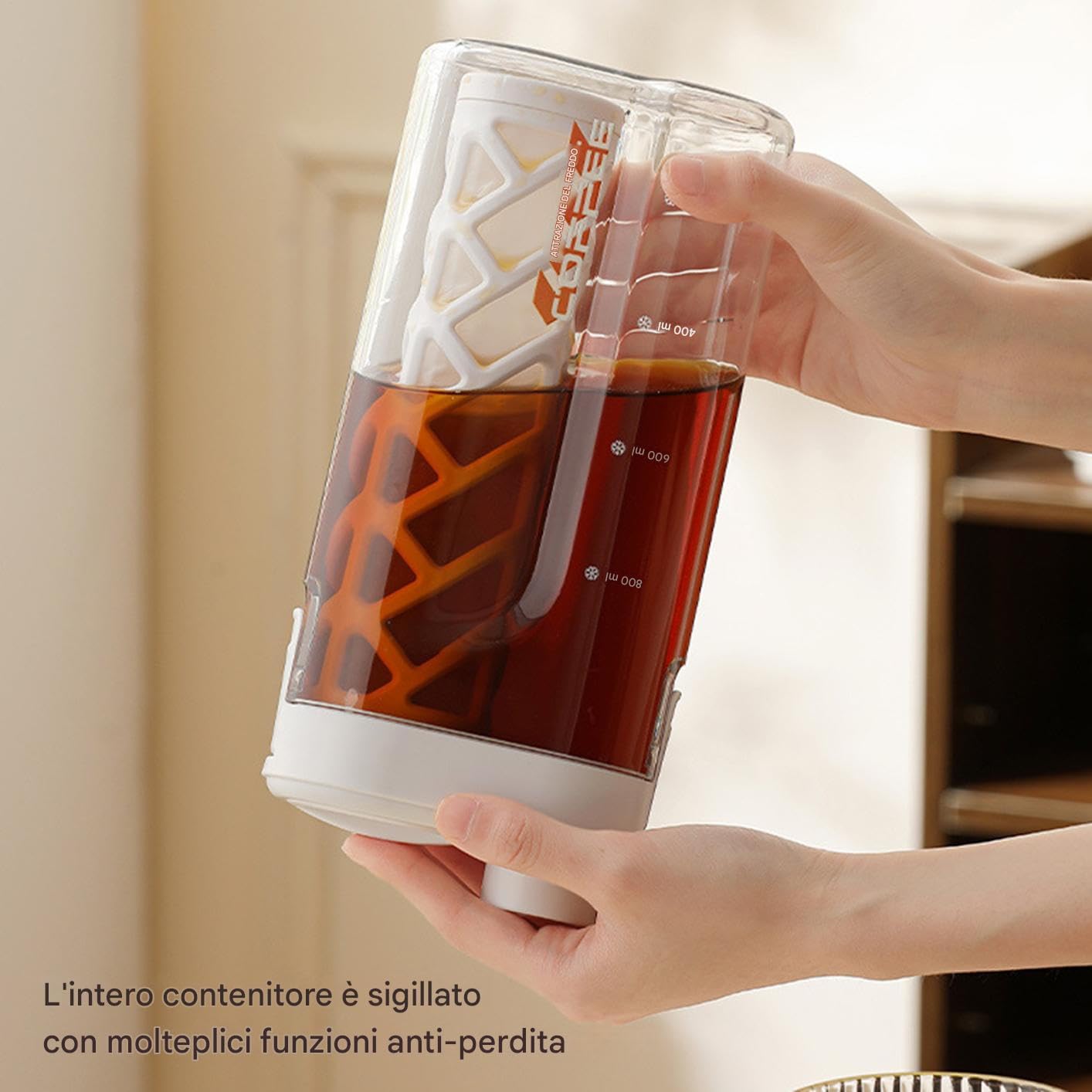 Máquina De Café Cold Brew,Preparador De Café Frío - Botella Sin Fugas Con Filtro Fino Hermético Para Casa Viaje Actividades Al Aire Libre Cocina Camping