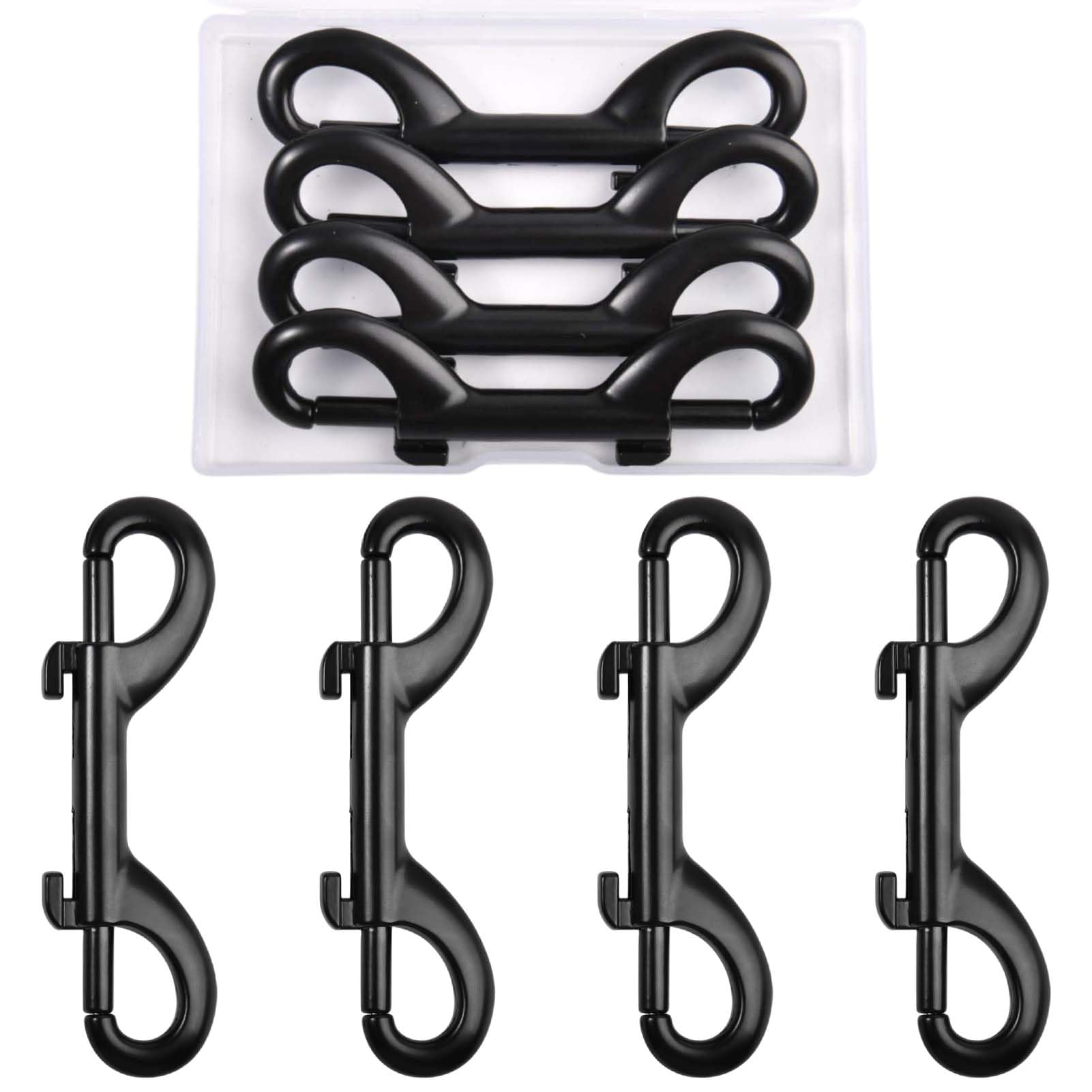 INJOYTEC Double Ended Bolt Snaps Hooks 4PCS 3.5 Inch Zinc Alloy Trigger Metal Clip 25 KG Load for Pet Dog Leash Water Bucket Hooks Key Chain Holder Carabiner Home Farm Indoor and Outdoor