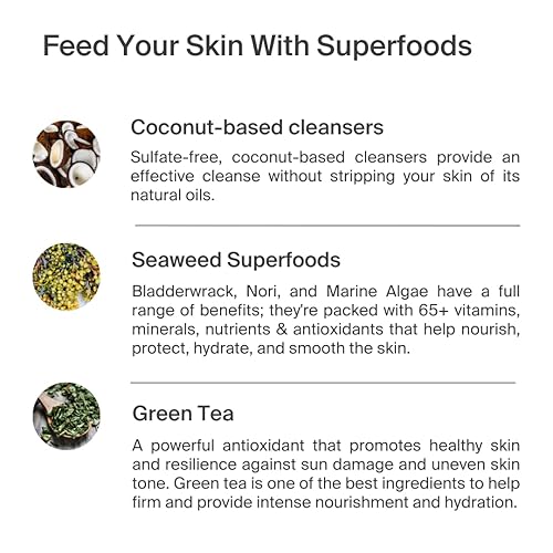 Miniatura 5 de umanos Superfood Gel de baño, limpiador corporal nutritivo a base de plantas, bueno para pieles sensibles. Sin sulfato, fragancia natural, 10 onzas