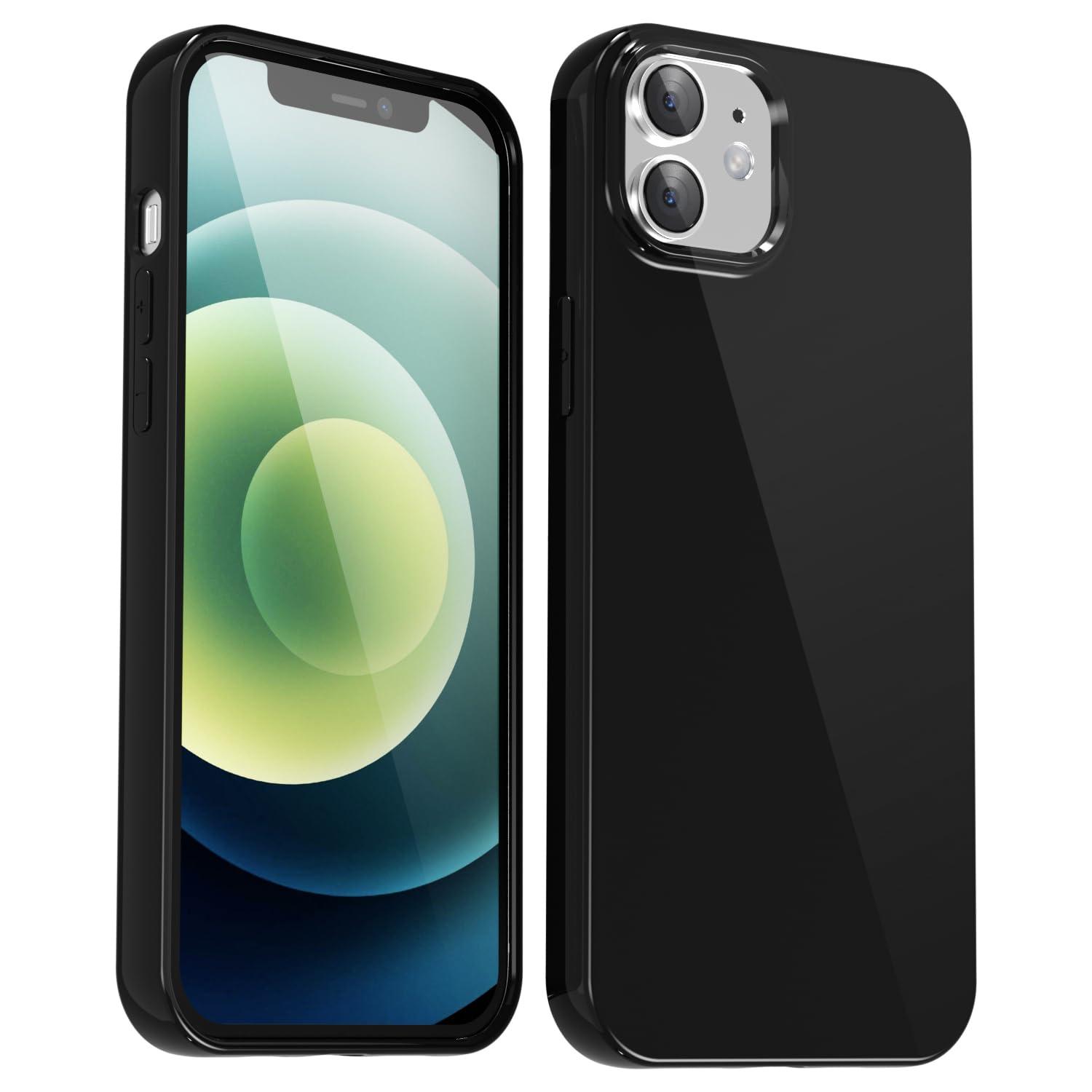 Svanove for iPhone 12 / iPhone 12 Pro Case Silicone, Glossy Soft Rubber Gel Jelly Cute Protective Plastic Simple Plain Phone Case Cover for Women Girl