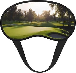 Golf Course Sleep Mask for Side Sleepers: Blackout Eye Masks for Sleeping - Soft Breathable Soft Eye Shade Cover for Travel - Adjustable Night Blindfold for Men Women Gifts