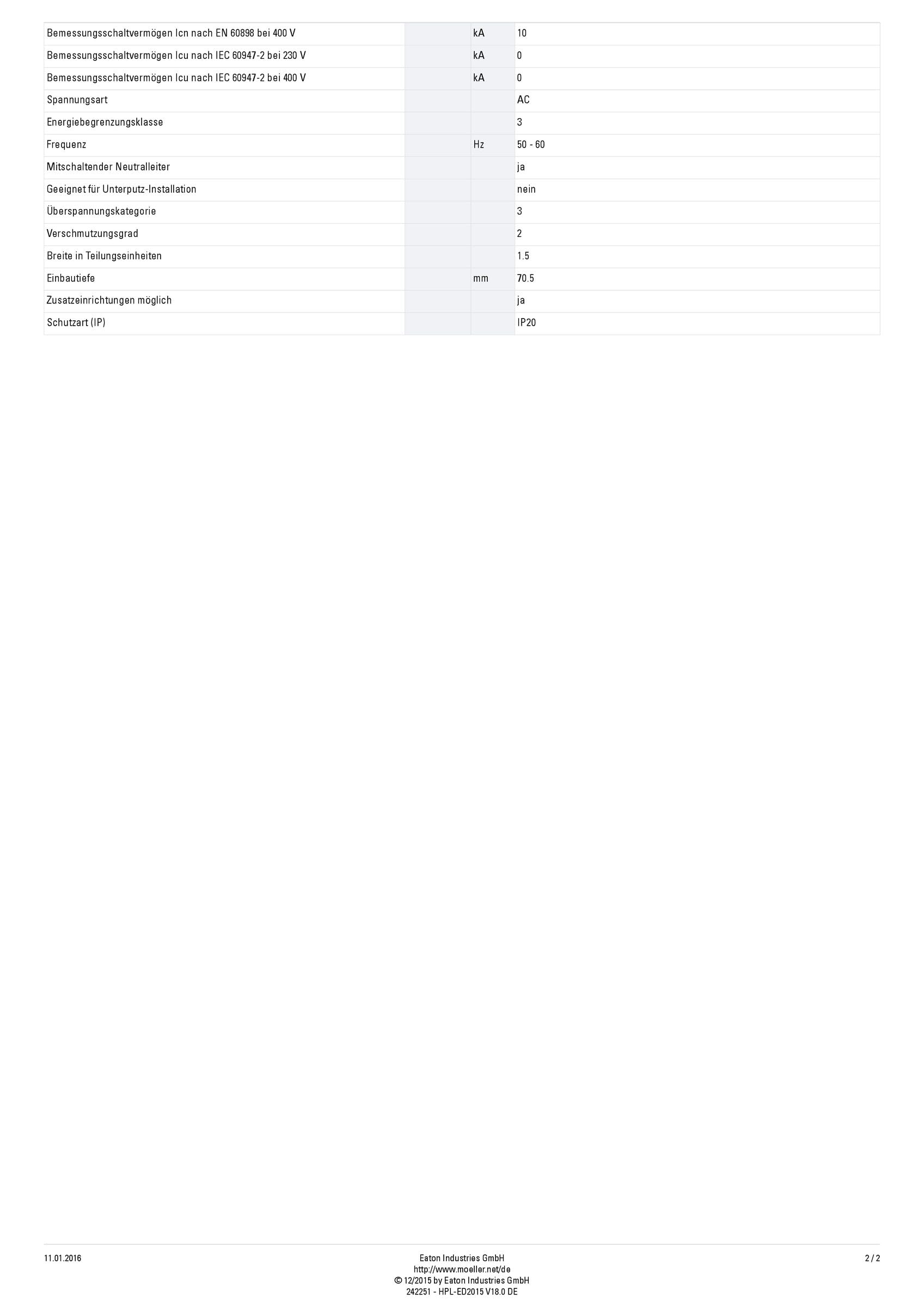 Eaten eatlsmb251 N disyuntor 25 A/1 N/B