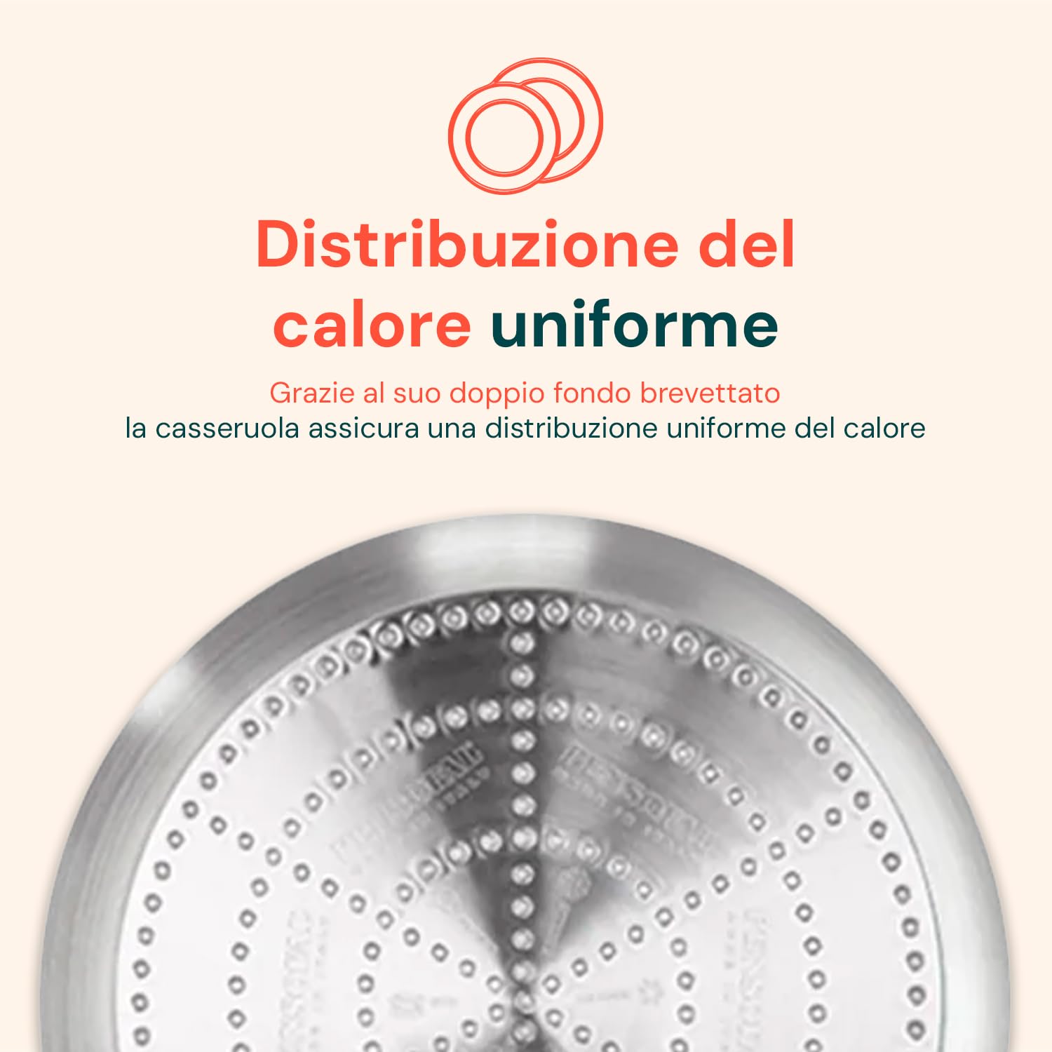 Wintem Wok Saltapasta 32cm in Alluminio Riciclato e Manico Ergonomico in Acciaio Inox - Doppio Fondo Brevettato 16,6cm e Adatto a Tutti i Tipi di Piani Cottura - Resistente fino a 300°C