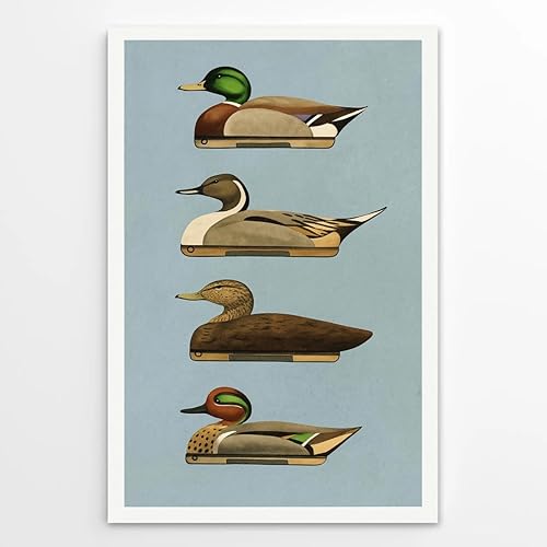 Retro Duck Canvas Wall Art Outdoors Prints Duck Decoy Posters