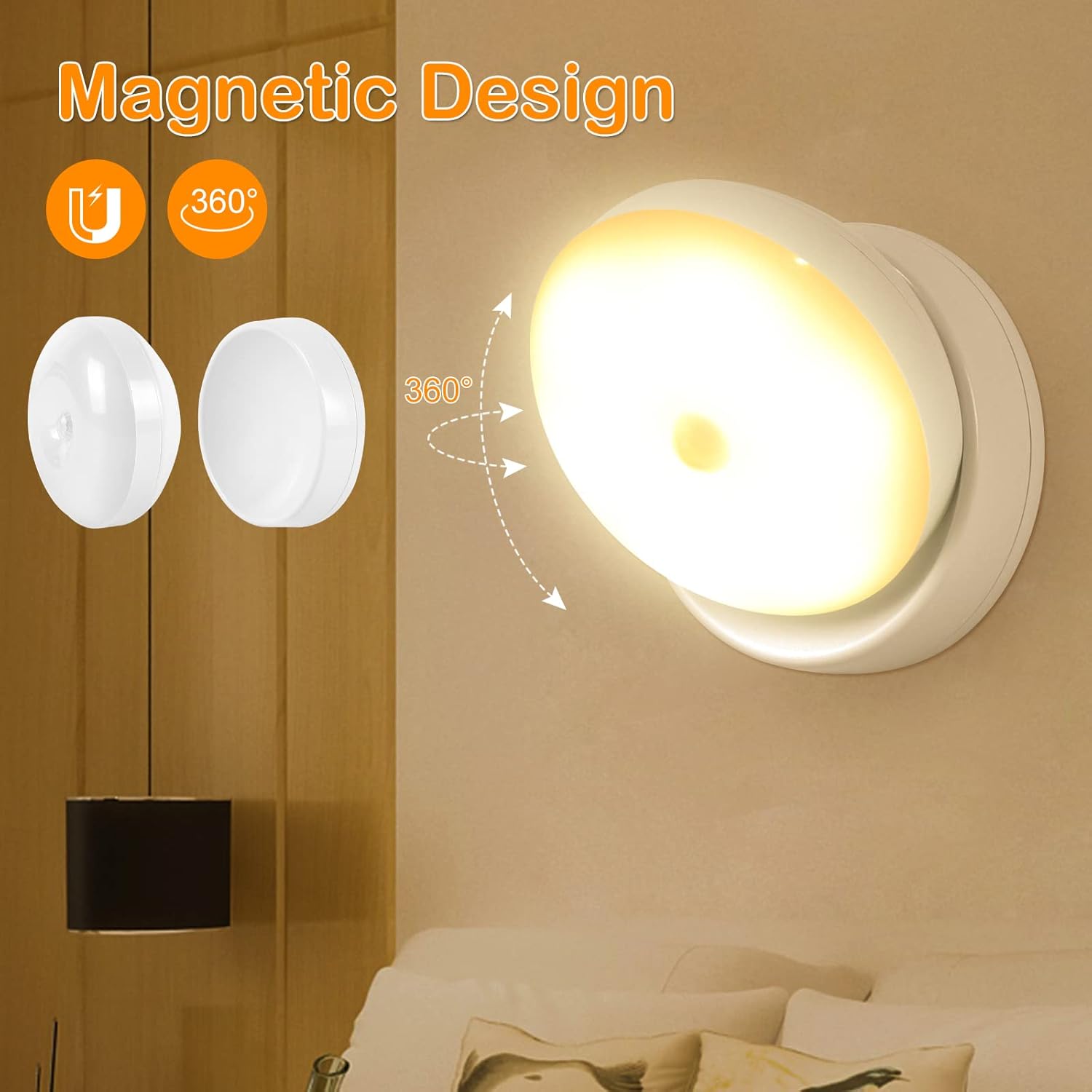 Seutgjie Rechargeable Wall Light Indoor with Sensor Wireless