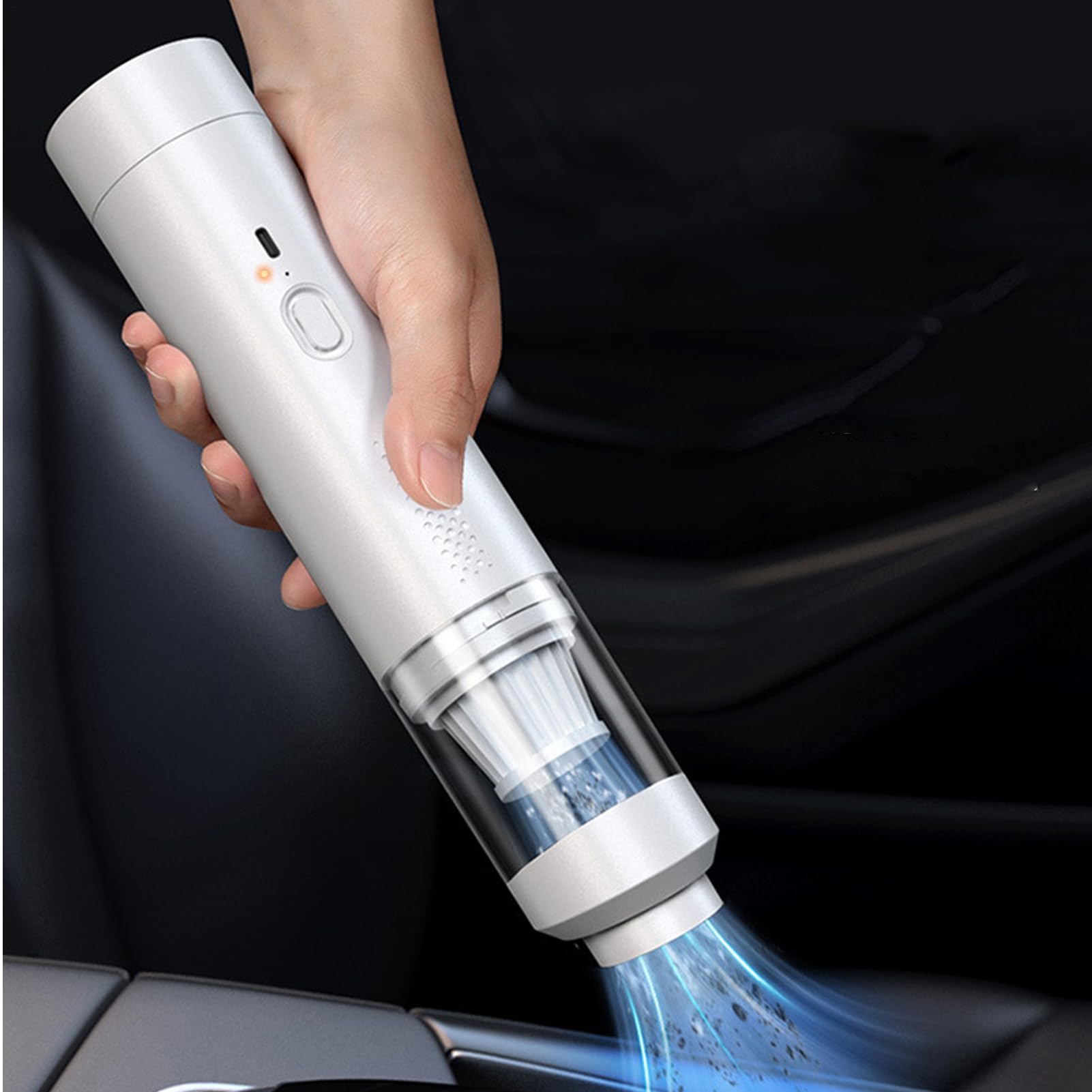 Small Car Vacuum - Compact High Power | 19000pa Cordless Rechargeable with Cord, Bag and Attachments, Compact Car Accessories, Portable Mini Vac for Auto Detailing and Interior Cleaning