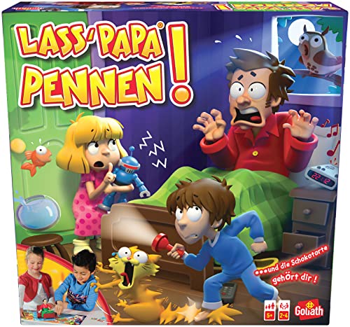 Goliath - LASS PAPA PENNEN - Kinderspiele ab 5 Jahren und 2 bis 4 Spieler - Gesellschaftsspiel für Junge und Mädchen voller Aufregung und Spaß mit Eindeutigen Anleitungen, Blau