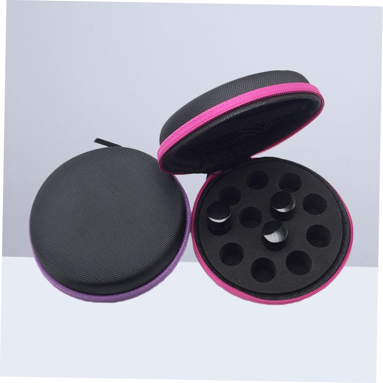 4pcs Round Storage Case Portable Holder for Bottles Shockproof and Easy to Carry Random Design for Travel and Home Use