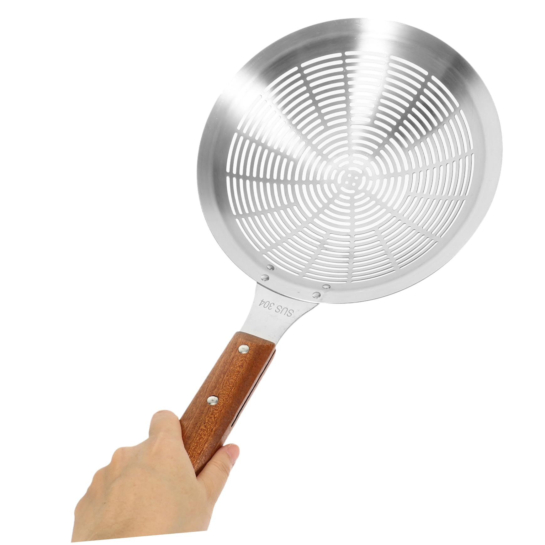 Sosoport Stainless Steel Skimmer Ladle Strainer Spoon Long Handle Food Colander for Cooking Capacity Kitchen Utensil for Efficient Food Filtration and Easy Liquid Drainage