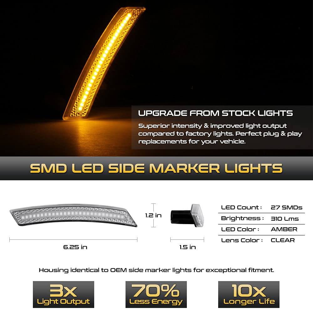 Parts N Go 2011-2016 Cruze Bumper Marker Light Front Driver Side Left Hand LH - 42334144 GM2550198