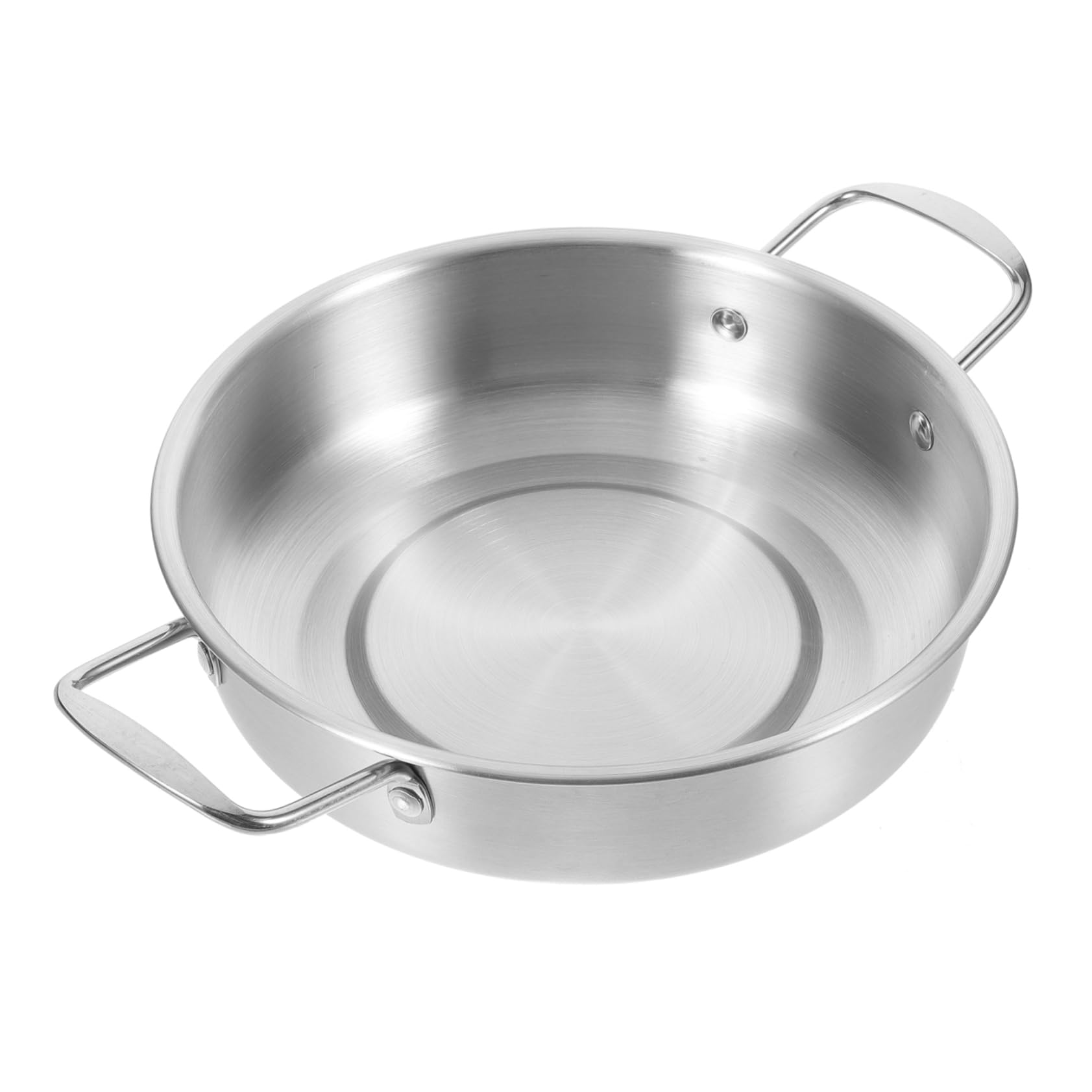 CONGARTENO Stainless Steel Ramen Noodle Pot Double Handle Lightweight Seafood Soup Cooking Pot for Outdoor Camping Home Use Ergonomic -scald Design