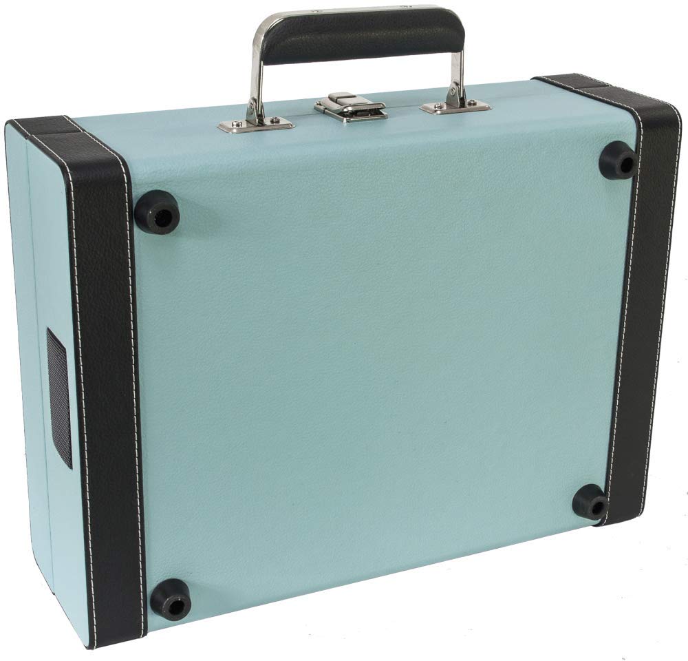 MADISON - Mallette Tourne-disques MAD-RETROCASE-BLU Bluetooth USB SD Fonction d'enregistrement - Bleue