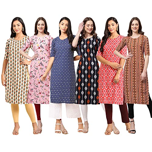 Image of Pinkmint Women's Crepe Digital Print Straight Kurta