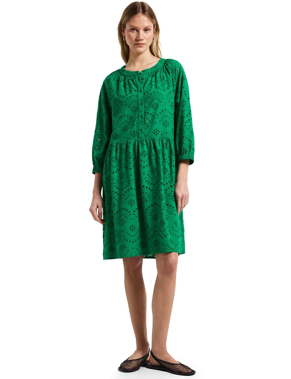 Street One Damen Kleid mit Lochstickerei