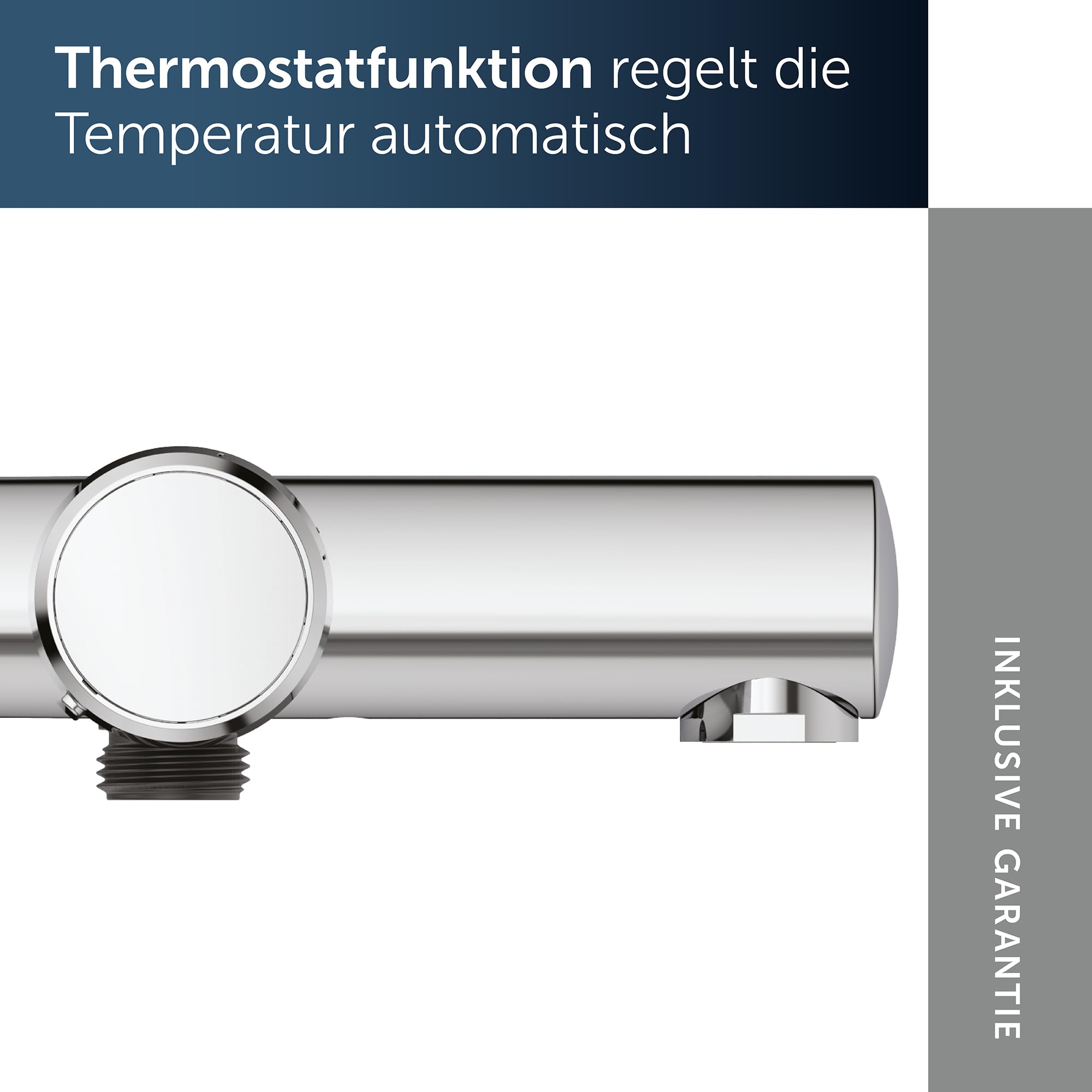 Ideal Standard Alero Badethermostat Aufputz, Auslaufhöhe 163 mm – Chrom | Wassersparend, Verbrühschutz, universeller G-1/2-Anschluss, hochwertige Badarmatur, A8576AA