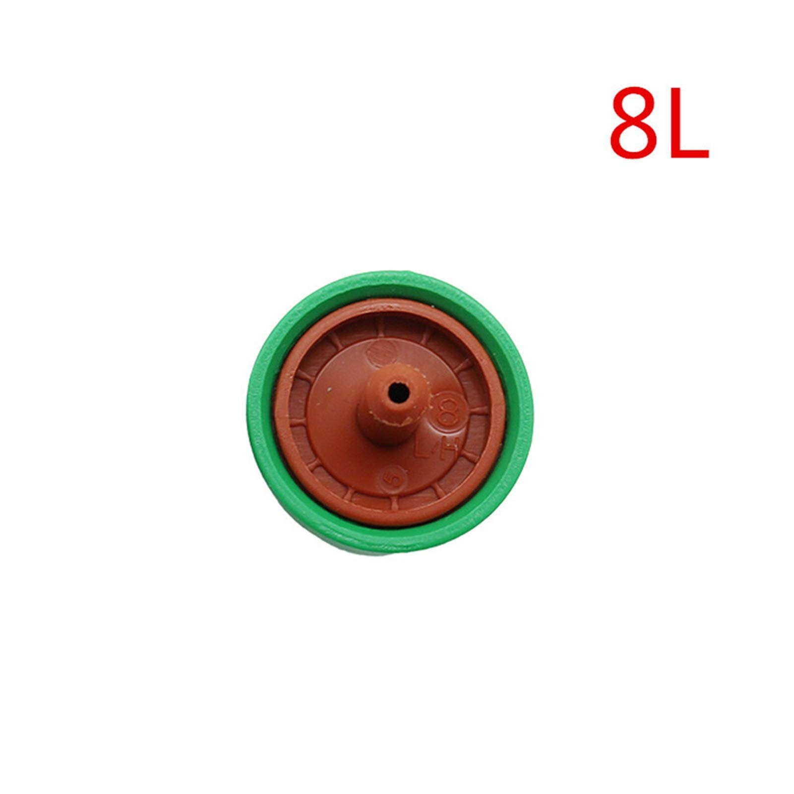 Invernadero micro goteo de riego 8PCS 2L / 4L / 8L DULGADOR DE PERMANACIÓN DE PERMANACIÓN DE FLUJO ESTABLE 4/7 MM Control de la manguera Control de presión Emisor Emisor Verter Gotero (Color : 8L)