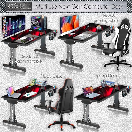Image of Xtreme PRO Direct Theme Printed Computer Desk for Gaming, Work & Study. Large for PC, Dual Monitors, iMac, and Laptops. Metal & Engineered Wood. Black Stand Desk. 4 Feet-XPB4 (XPB425-CT-01)