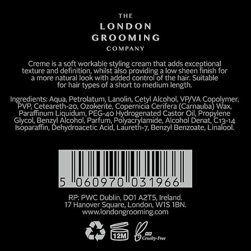 Miniatura 7 de Crema para el cabello para hombre, sujeción media durante todo el día, acabado natural, fácil de lavar, 1.7 onzas líquidas